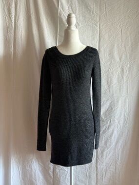 MAMA by H&M - Black Ribbed Long Sleeve Sweater Dress